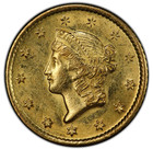 1849 $1 PCGS MS 60 S.S. CENTRAL AMERICA SHIPWRECK WITH PINCH OF GOLD DUST 1849 $1 PCGS MS 60 S.S. CENTRAL AMERICA SHIPWRECK WITH PINCH OF GOLD DUST