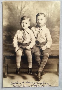 1910’s Vintage Fashion PHOTO Young Kaylor Brothers In Slips Knee Socks - Bild 1 von 2