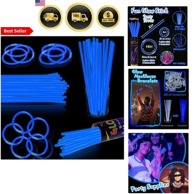 Glow Sticks Bulk Pack 100 Blue Light Up Party Favors for Kids & Adults - Image 1 of 4