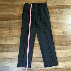 Anzughose schwarz plissiert hoher Bund 31 x 30,5 gerades Bein Markenlos #52717 für Herren - Bild 1 von 9