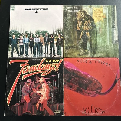 1970s ROCK LOT ALICE COOPER ZZ TOP JETHRO TULL BLOOD SWEAT TEARS Vinyl Records Foto 1 de 2