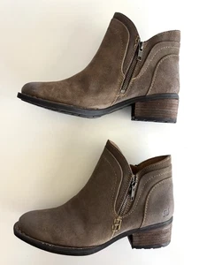 Born Womens Malta II Boot Size 9 Tan Beige Suede Bootie Low Heel Exc+++ - Picture 1 of 12