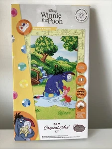 Crystal Art Kit Winnie The Pooh - Eeyore and Piglet on Canvas BNIB 40 x 22cm - Picture 1 of 9