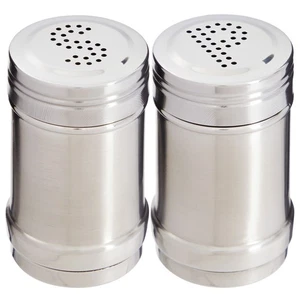 Juego de saleros y pimenteros de metal de acero inoxidable de 2 oz para cocina, 3,5 pulgadas - Imagen 1 de 10