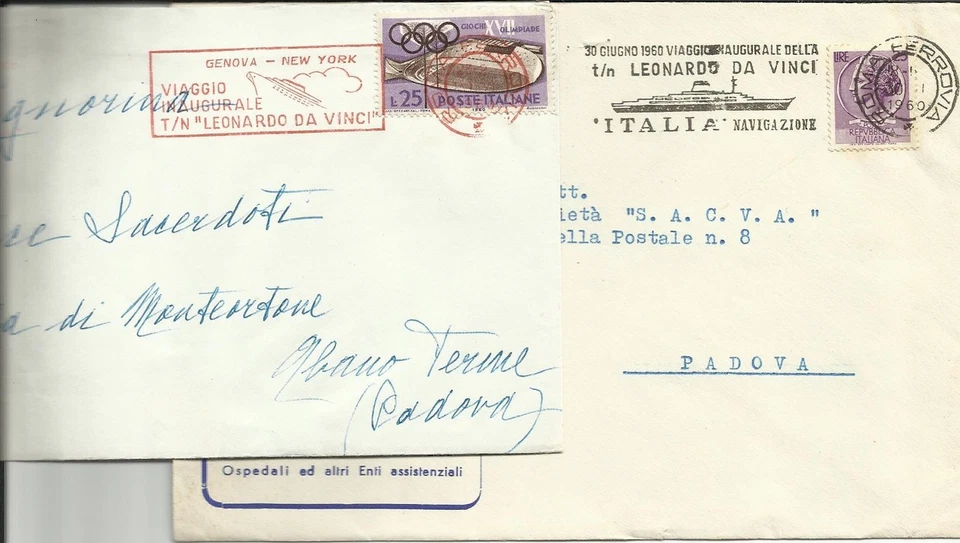 Leonardo da Vinci Ship - Two Envelopes with Mechanical Advertising Cancellation - Image 1 of 1