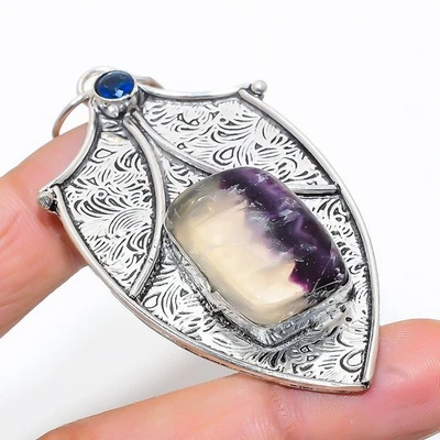 Ciondolo gioiello in argento sterling 925 fatto a mano con pietra preziosa in... - Immagine 1 di 4