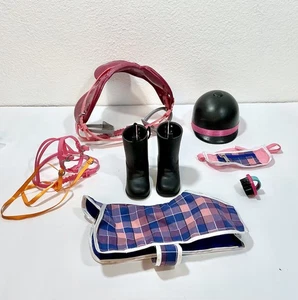 OUR GENERATION Battat Horse Saddle, Pink & Orange Bridle, Boots, Hat & More - Picture 1 of 15