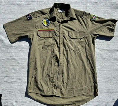 Ad Vintage clothing Men medium Button-up Shirt Australia Flag Lss Australijos - Image 1 of 4