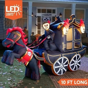 12 Ft. LED Halloween Carriage Inflatable Prop Decoration Brand New In Box - Picture 1 of 6