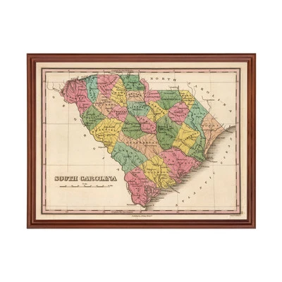 Mapa antiguo de Carolina del Sur 1824 - arte vintage de Carolina del Sur Foto 1 de 4