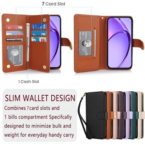 For OPPO A40 A60 A3 A80 A79 A77S Leather Wallet Case RFID Shockproof Phone Cover - Picture 1 of 19