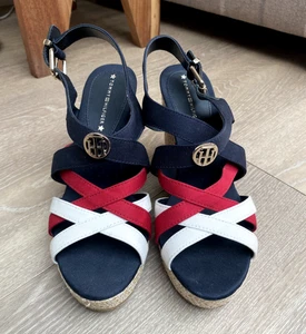 NEW TOMMY HILFIGER ELENA WEDGE SANDALS, UK 5 - Picture 1 of 7