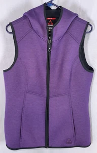 Gerry Womens Hooded Vest Size Large Purple Full Zip Pockets Stretch Logo t76 - Picture 1 of 6