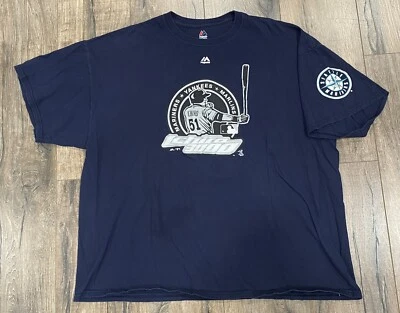 Majestic Ichiro Suzuki 3000 Hits Milestones MLB Seattle Mariners 2XL XXL Shirt - Image 1 of 4