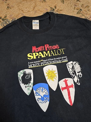 Monty Python's Holy Grail Spamalot Broadway Musical Graphic T-Shirt Sz XL Black - Image 1 of 4