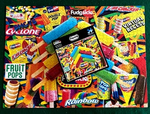 used COMPLETE 2021 White Mountain 1000 jigsaw puzzle POPSICLE sm pcs. black box - Picture 1 of 15