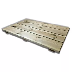 Pedana doccia antiscivolo in legno 100x60cm in pino impregnato, spessore 5 cm - Foto 1 di 5