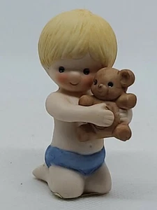 Enesco Country Cousins Skip in Blue Swimsuit with Teddy Bear - Picture 1 of 5