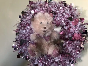 Easter Pink 16" Home Decor hanging wall Door WREATH Valentine Day - Picture 1 of 5