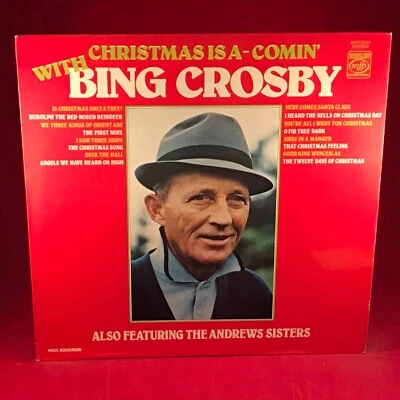 BING CROSBY Christmas Is A-Comin' 1976 UK VINYL LP 12 days Andrews Sisters white - Image 1 of 4