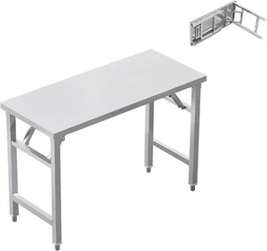 Folding Stainless Steel Table for Kitchen Outdoor Camping Maintenance Room - Picture 1 of 7
