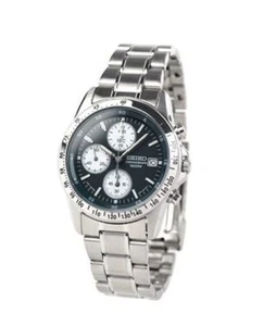 SEIKO Chronograph SND365PC Dark Blue men Watch New in Box - Picture 1 of 4