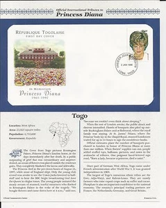 TOGO PRINCESS DIANA MEMORIAL First Day Cover (0599) - Picture 1 of 1