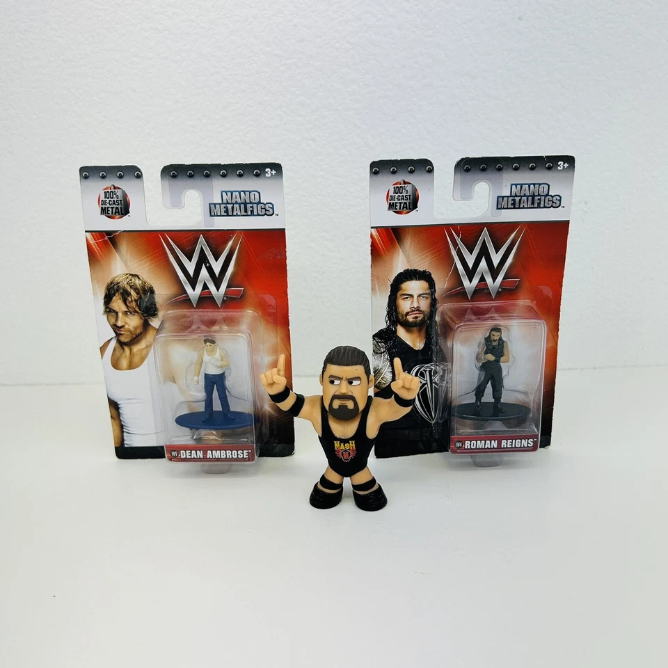 3 WWE Funko Mysteri Mini Kevin Nash y Nano MetalFigs ROMAN REINS & DEAN AMBROSE Foto 1 de 4