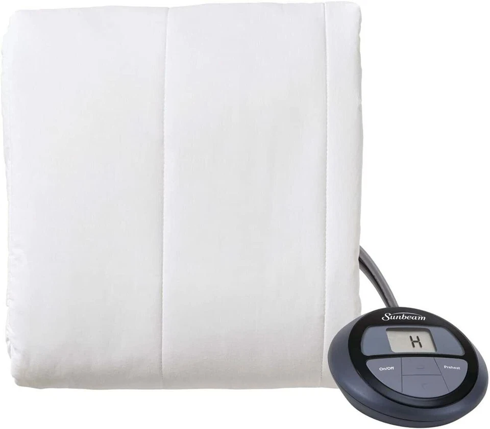 Almohadilla de colchón térmica eléctrica Sunbeam tamaño doble 2152759 blanco control térmico Foto 1 de 2