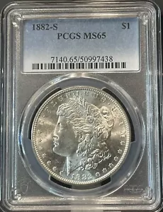 1882-S MORGAN PCGS MS65 GORGEOUS COIN GREAT LUSTER & STRIKE! TOP GEM! - Picture 1 of 6