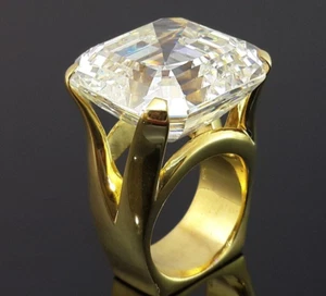 11 Ct Certified Treated Off White Diamond Solitaire Cocktail Ring In 925 Silver - Picture 1 of 6