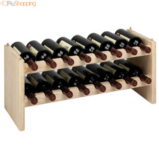 CANTINETTA PORTABOTTIGLIE 16 POSTI PORTA BOTTIGLIE VINO KIT MODULO IN LEGNO