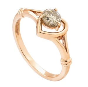 Diamantring mit 0,53 ct. Diamant Light B. Yellow 14K Roségold - Bild 1 von 7