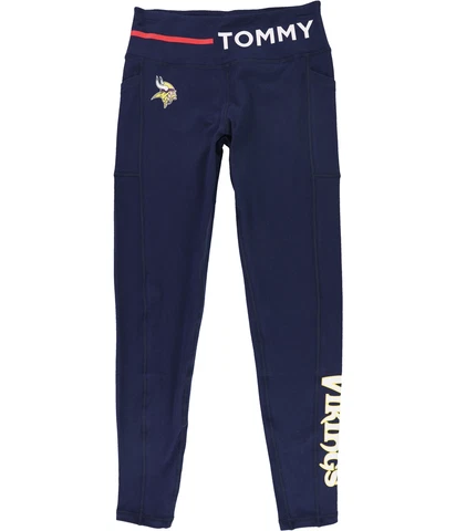 Tommy Hilfiger Womens Minnesota Vikings Compression Athletic Pants, Blue, Small Cover