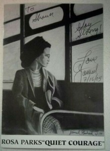 Rosa Parks "Quiet Courage" Promotional Card Signed by Jameel Rasheed 