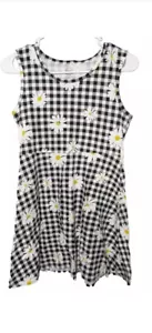 Wonder Nation Summer Dress-Daisy Check Black-Sleeveless Girls Sz XL 14/16 New - Picture 1 of 13