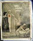 1918 Authentic WWI Poster- Red Cross Nurse We Need You