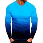 Men T-shirts Tops Shirt Slim Fit Activewear Breathable Warm Casual Crew Neck