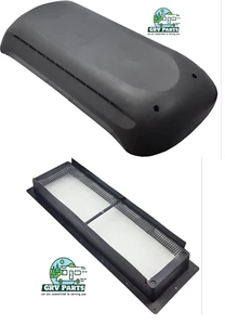 Black Dometic Refrigerator Roof Vent Cover With Base for RV, Camper, Motorhome - Foto 1 di 3