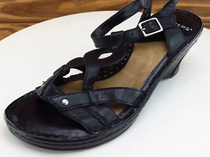 DOCKERS Size 6 Sandal Strappy Black Leather Women M - Picture 1 of 10