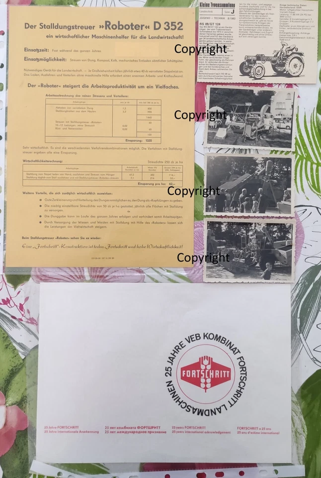 Konvolut Bilder+Prospekte  Fortschritt Landmaschinen,Erntemaschinen Neustadt,DDR - Bild 1 von 1