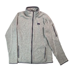 Patagonia Better Sweater Heathered Gray Fleece Zip Jacket Womens Medium M FLAW - Picture 1 of 9