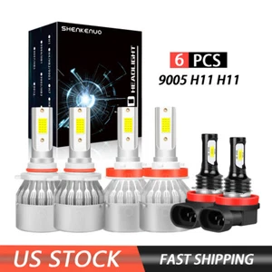 For Toyota Camry 2007-2014 Combo LED Headlights Fog Lights 6x Bulbs Kit 6000K C6 - Picture 1 of 12
