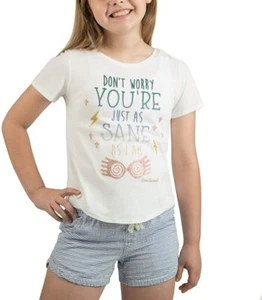 Harry Potter Youth Girls Luna Lovegood Don't Worry Glitter T-Shirt New S, M - Picture 1 of 2