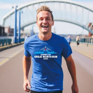 T-shirt corsa GNR 2024 corsa mezza maratona papà zio Great North Sports Top regalo - Foto 1 di 1