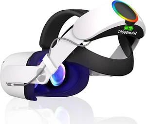 w/ 10000mAh Battery Power Pack VR Elite Head Strap Band For Meta Oculus Quest 2 - Picture 1 of 6