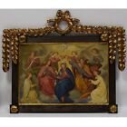 19th century Old oil painting Coronation of Mary, signed 27,5x23,2 in