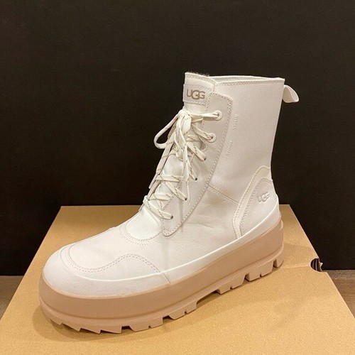 Stivali stivaletti stringati UGG donna lug bianchi scarpe basse 11 NUOVI