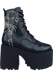 YRU x Death Note's Creep Ryuk Platform Boot BLACK US WOMENS SIZE 11 - Picture 1 of 3