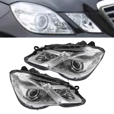 Headlight For 2010-2013 Benz E300 E350 E550 Xenon/HID Headlamps w/AFS Left+Right - Imagem 1 de 4